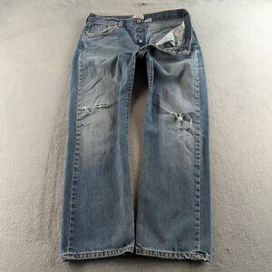 Vintage Y2K Levis 501 Jeans 34x30 Blue Faded Distressed Straight Grunge Skater